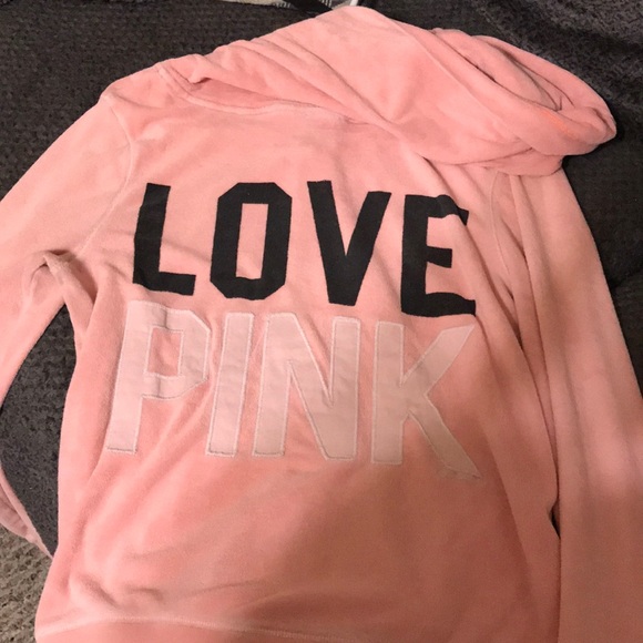 PINK Victoria's Secret Tops - PINK VICTORIA SECRET zip up orange hoodie